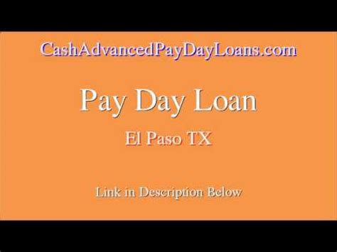 Payday Loans El Paso Tx 79938